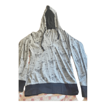Grey butterfly print hoodie