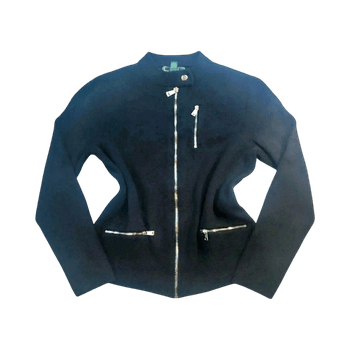Lauren Active RL Moto Knit Jacket - Black - S/XS