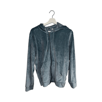 Sininen velourhuppari