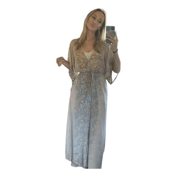 Beige pattern long dress