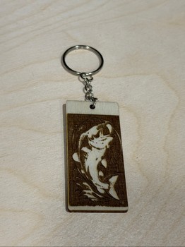 Wooden fish keychain