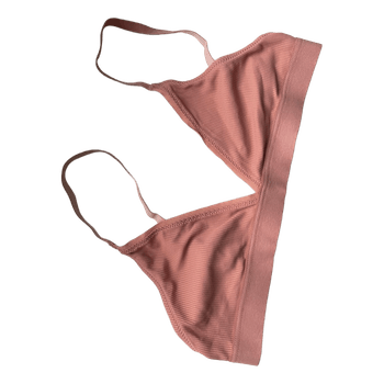 Pink ribbed soft bra