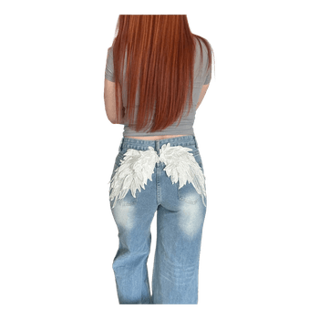 Rhinestone wide leg jeans