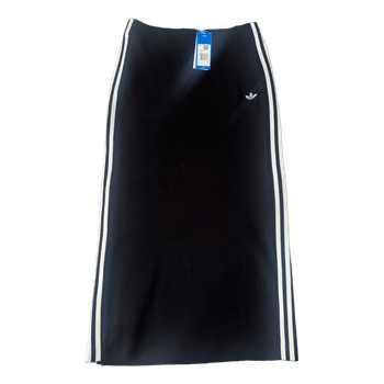 Adidas black ribbed midi skirt