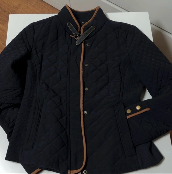 ZARA Navy quilted spring jacket very good condition size
