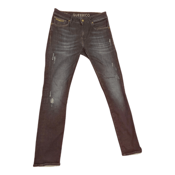 GUESS GUESSECO Distressed Slim Jeans Mens 29 Dark Wash U-Stretch M93AN2