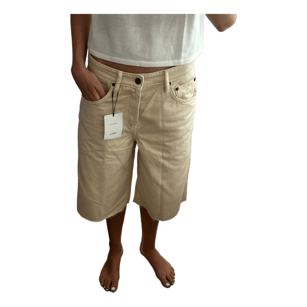 Beige denim shorts