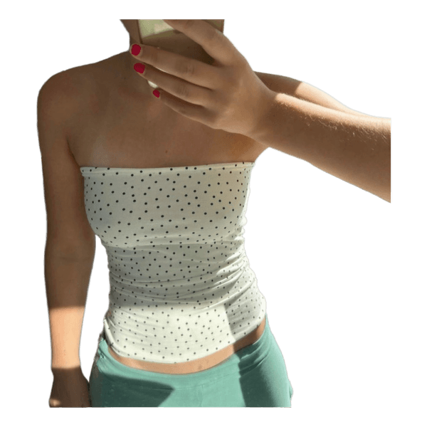 White polka dot tube top