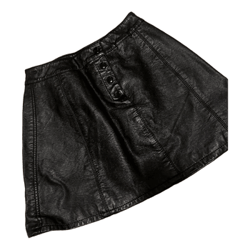 Black faux leather skirt