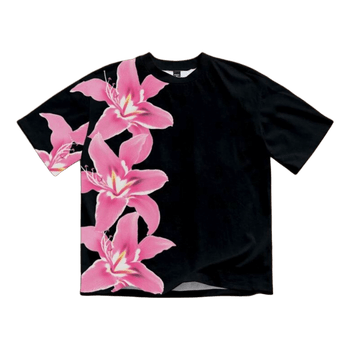 Black floral print t-shirt