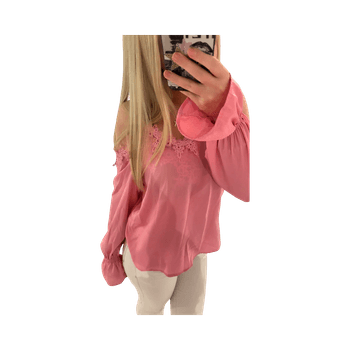 Vaaleanpunainen pitsipaita