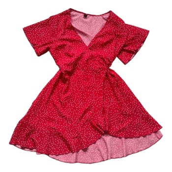 Red polka dot dress