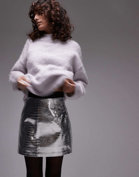 Faux leather pelmet skirt