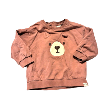 Pink baby sweatshirt with bear print