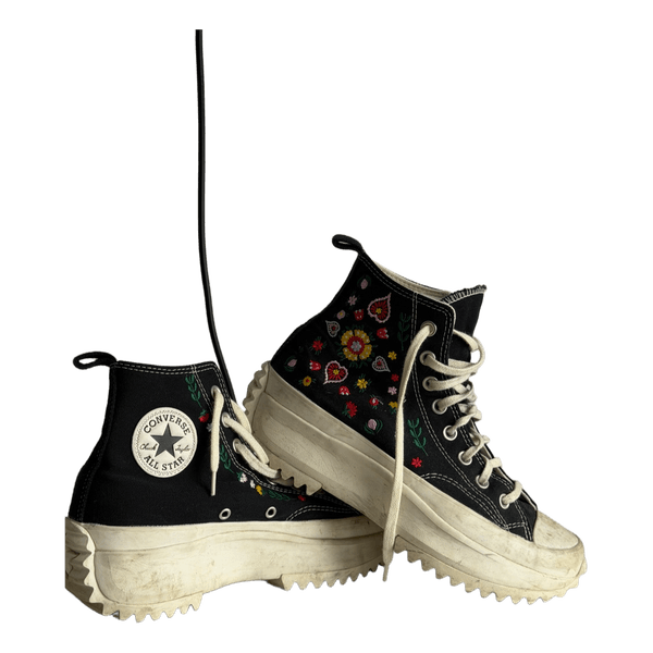 Converse black embroidered sneakers