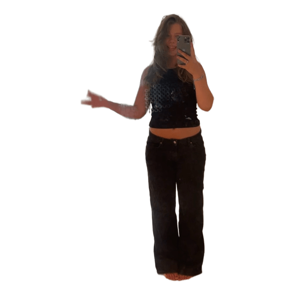 Black wide leg jeans