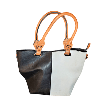 Mustard and black handbag