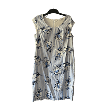 Blue floral striped dress
