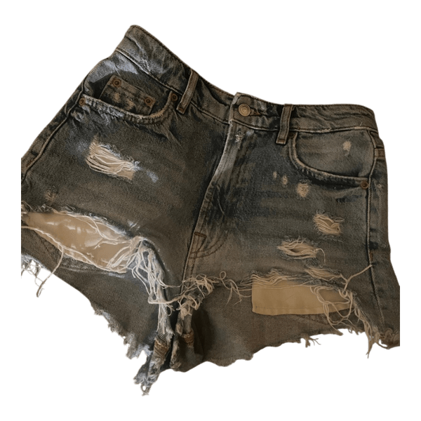 Zara distressed denim shorts