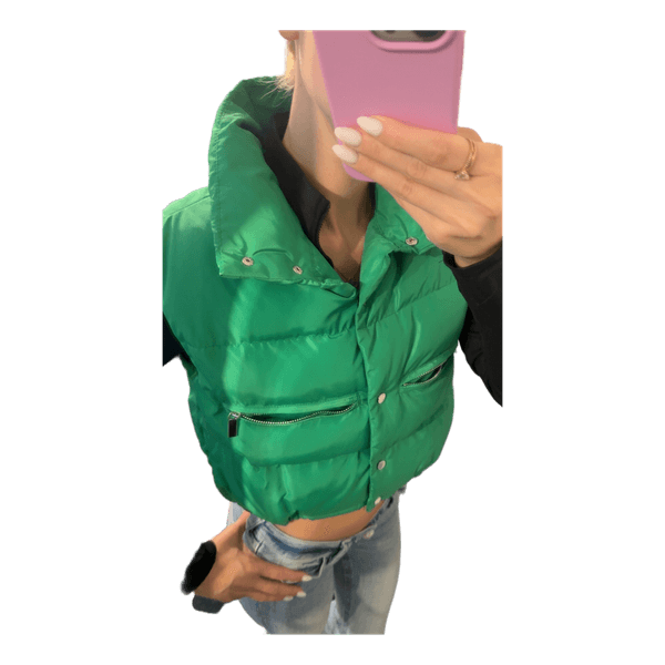 Green puffer vest