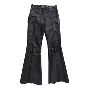 Black suede trousers