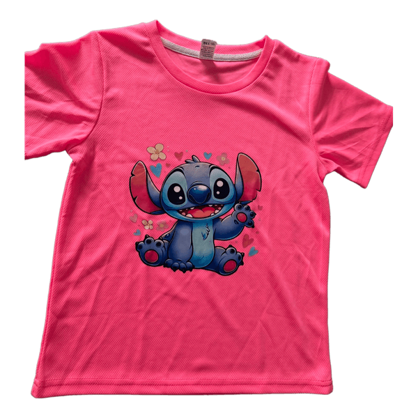 Rožiniai marškinėliai su Stitch