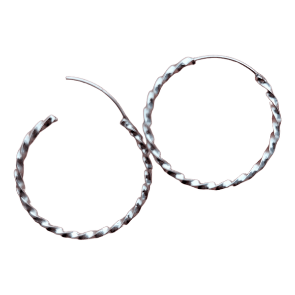 Sterling Silver twisted hoop earrings