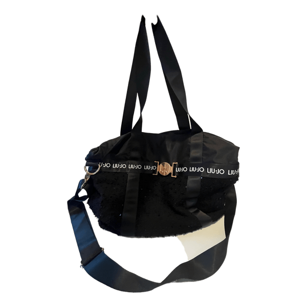 Black nylon shoulder bag