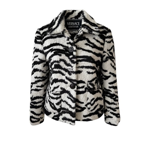 Versace Jeans Couture Jacka / Dam S – Zebramönster Svart/Vit med Medusa-knappar