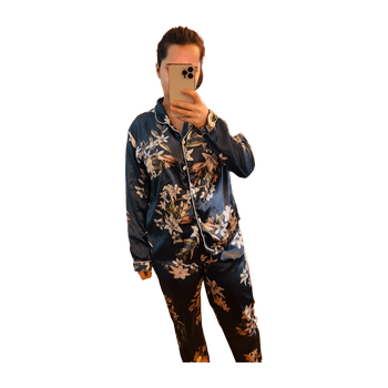 Sininen kukkakuosinen pyjama
