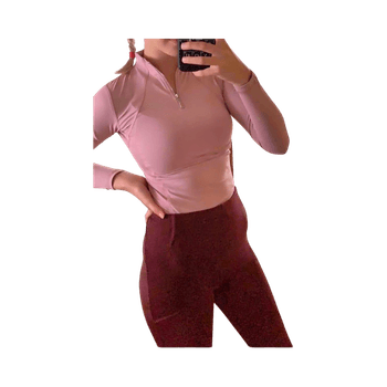 Pink zip-up athletic top