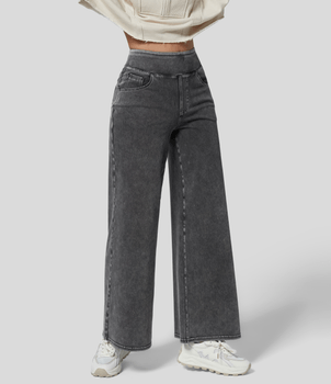 High waisted wide leg jeans