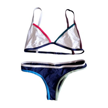 Navy and multicolor luxury bikini set