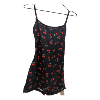 Black cherry print playsuit
