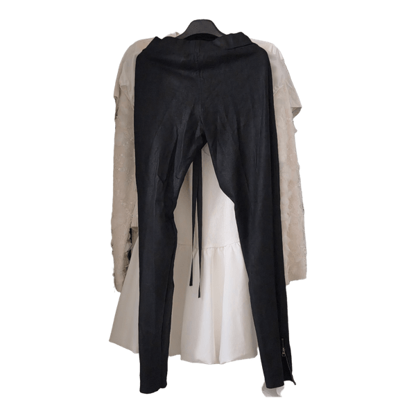 Black faux leather leggings