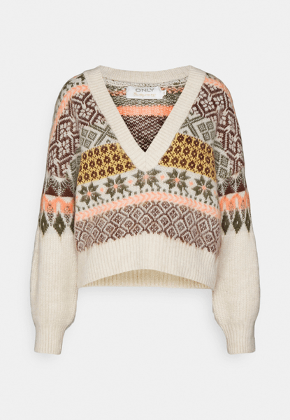 V-neck knit sweater