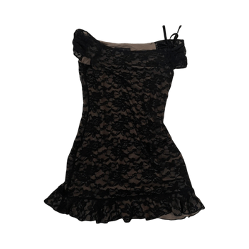 Black lace mini dress