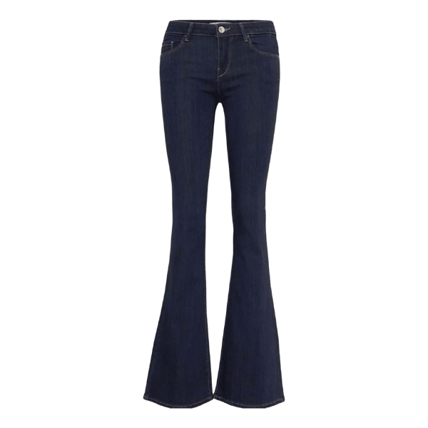 Mörkblå utsvängda jeans