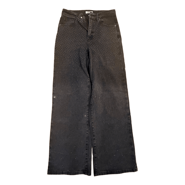 Sorte jeans med sten