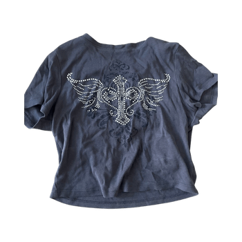 Harmaa crop t-paita
