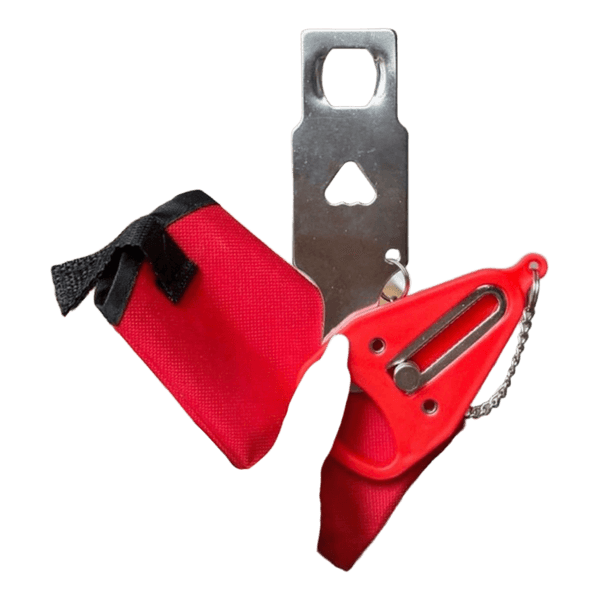 Red portable door lock