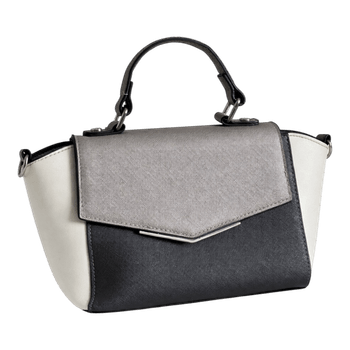 Chic Tri-Color Structured Satchel Bag 🤍