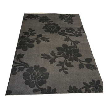 Black floral elegant carpet rug