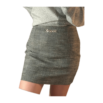 H&M checkered mini skirt with chain detail