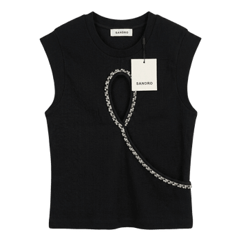 Sandro black ribbed top