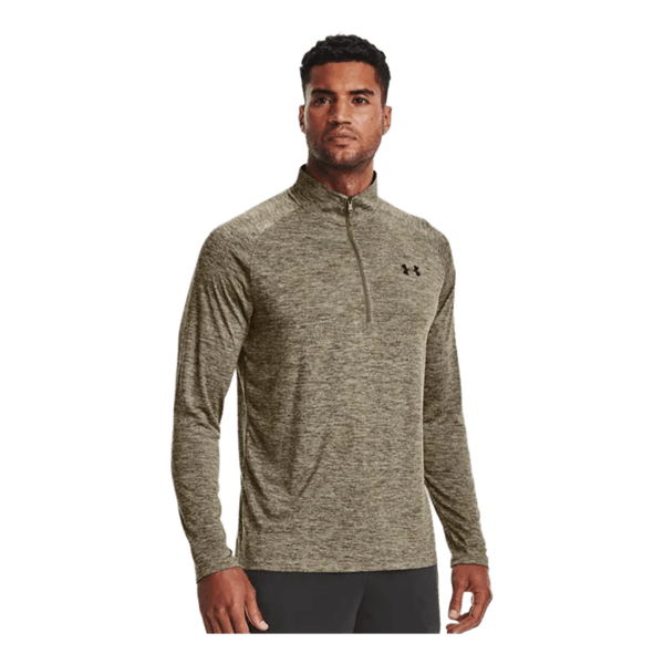 Under Armour Men's Quarter Zip Training Top Olive Green Heather Size S