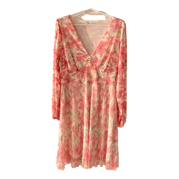 Pink floral midi dress