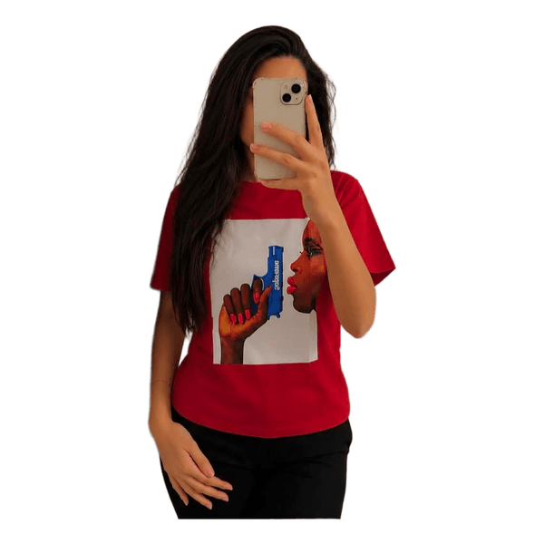 Rød t-shirt med print