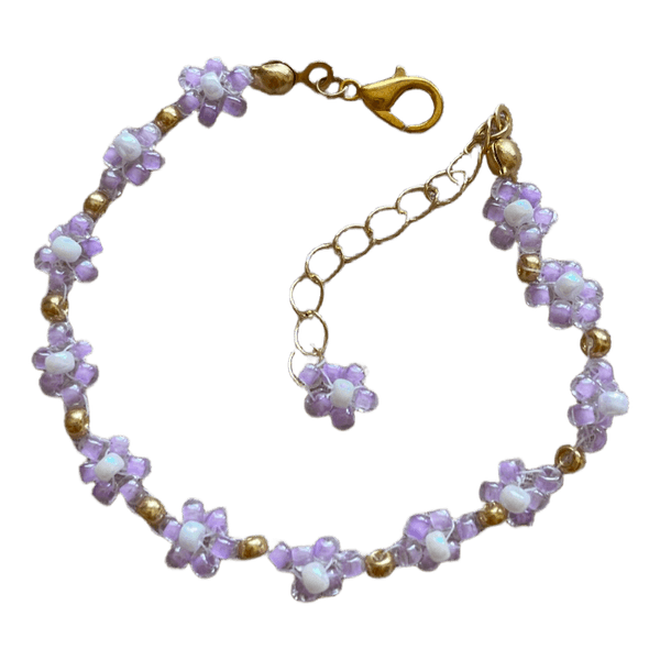 Beaded flower bracelet