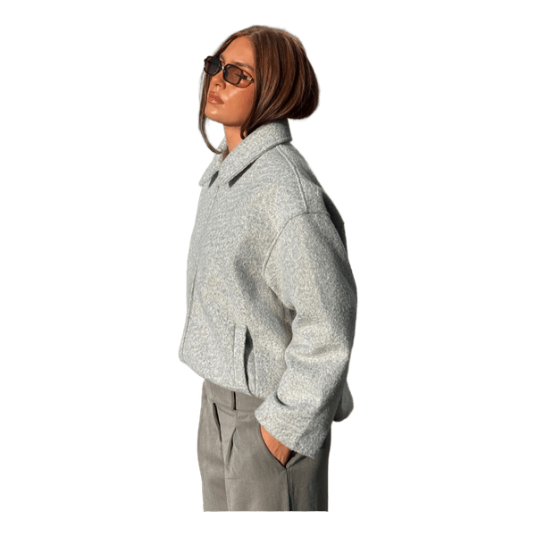Grey textured collared jacket
